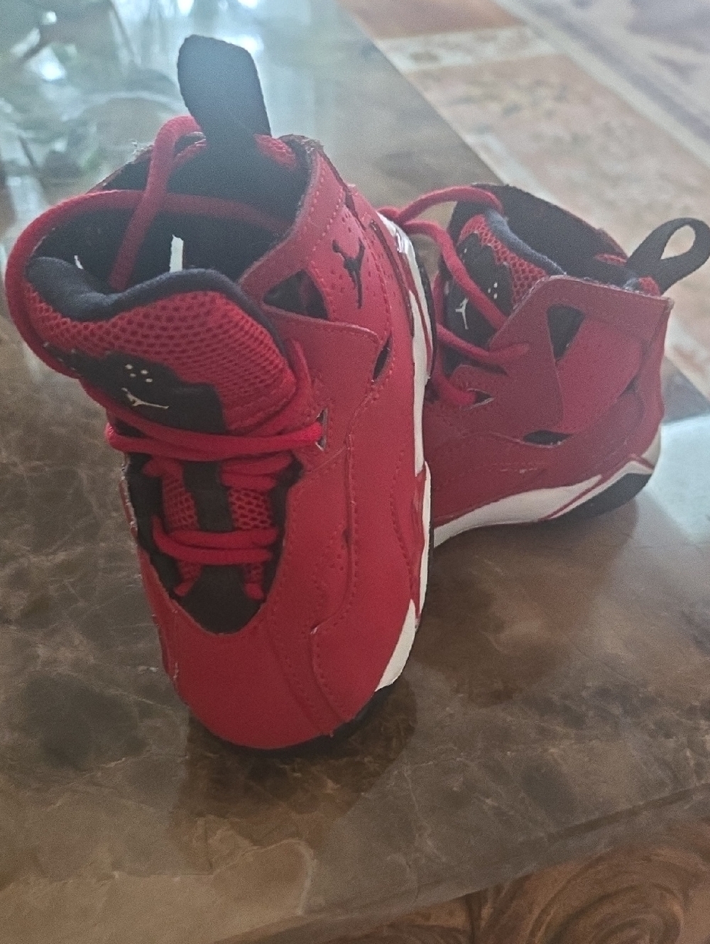Jordan Red and Black Toddler Basketball Sneakers
